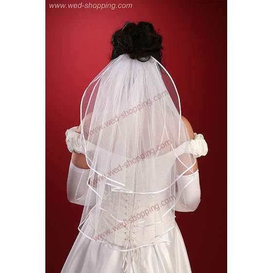 Voile trois couches- bordure en ruban