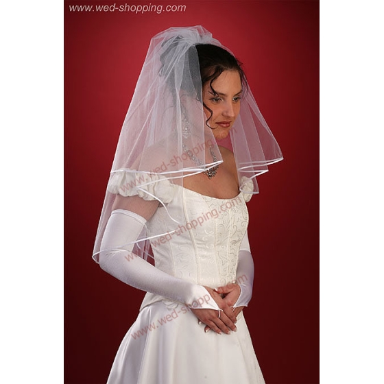 Voile coupe ronde, blanc, ivoire