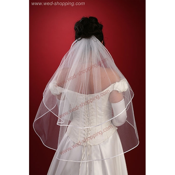 Voile deux couches bordure en ruban